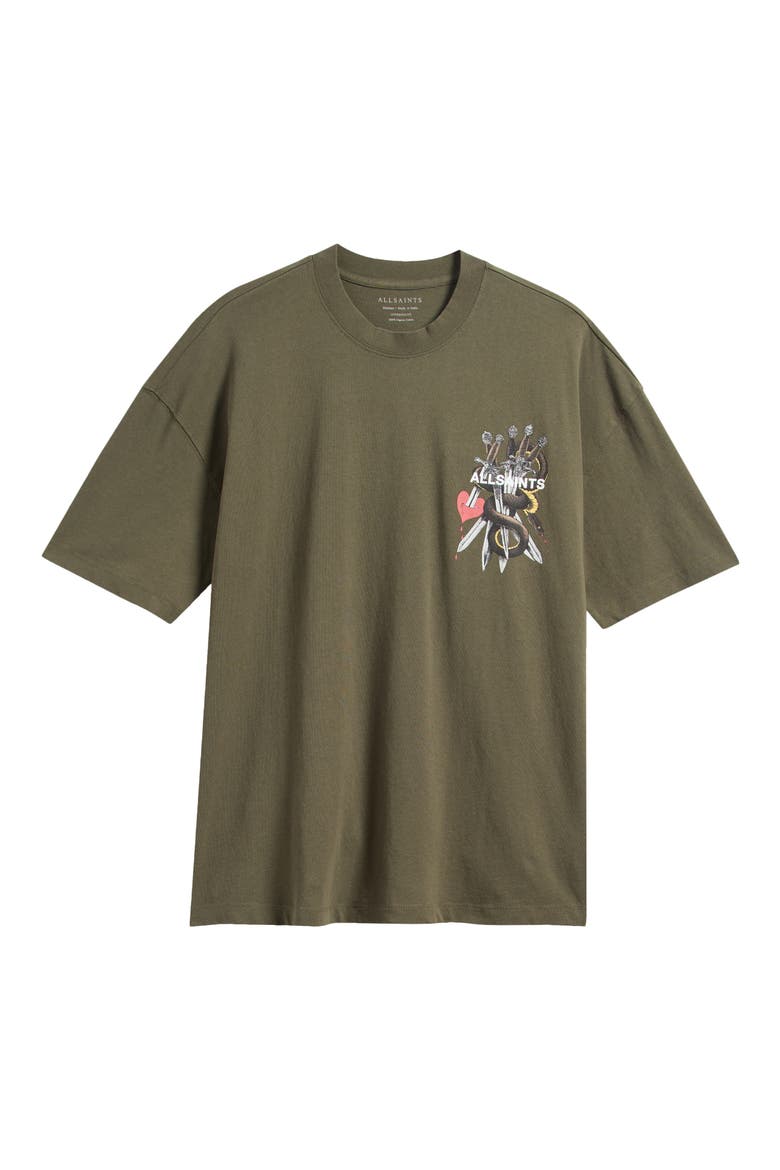 Oversize Serrate Graphic T-Shirt, Alternate, color, FOREST GREEN