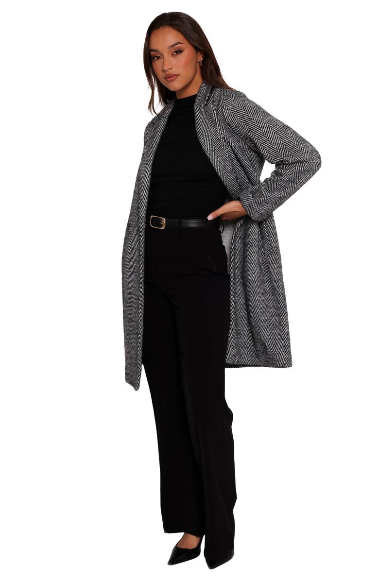 Petal & Pup Nicoletta Herringbone Longline Coat, Alternate, color, 