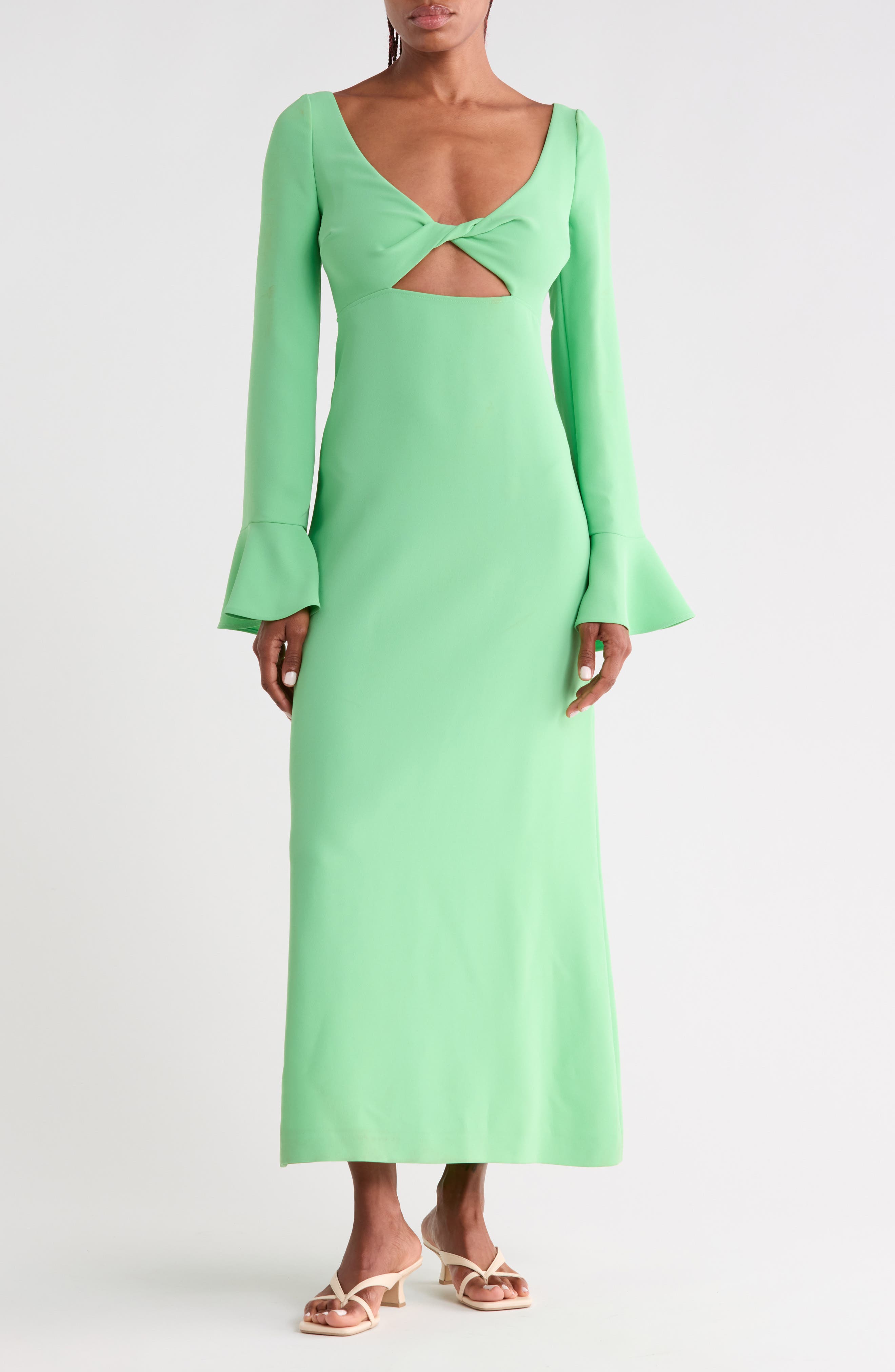 Cutout Long Sleeve Maxi Dress