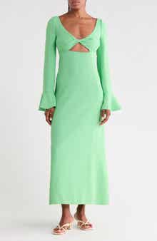 Cutout Long Sleeve Maxi Dress