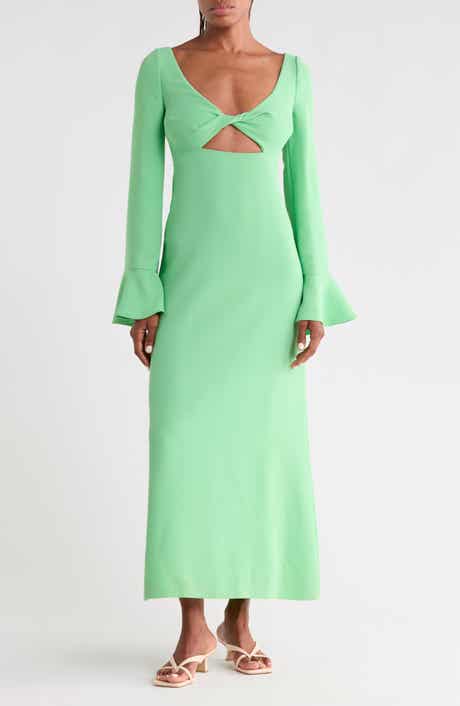 Cutout Long Sleeve Maxi Dress