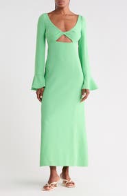 Longchamp Cutout Long Sleeve Maxi Dress
