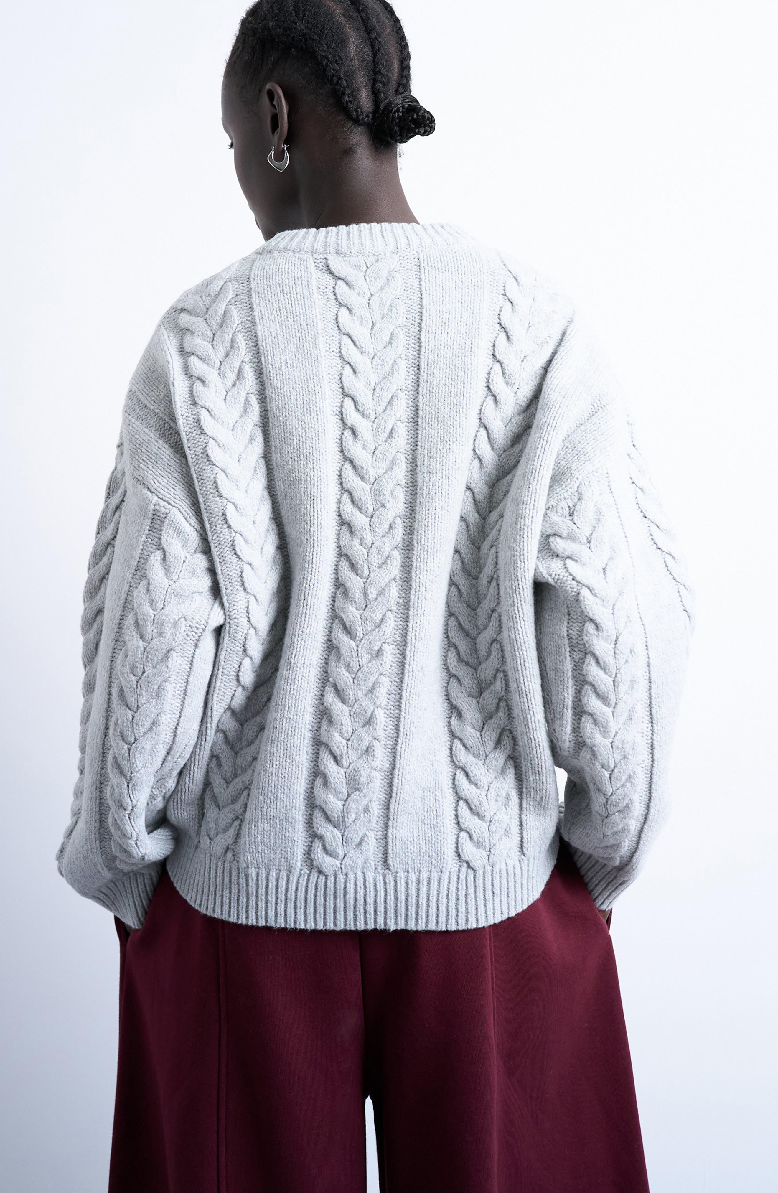 Cable Stitch Wide Rib Sweater - image 2