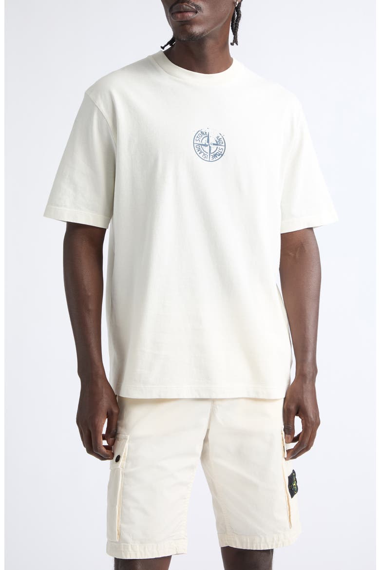 Distressed Logo Organic Cotton Graphic T-Shirt, Alternate, color, IVORY