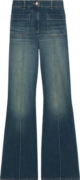 Reiss Sakura Pintuck Patch Pocket Wide Leg Jeans
