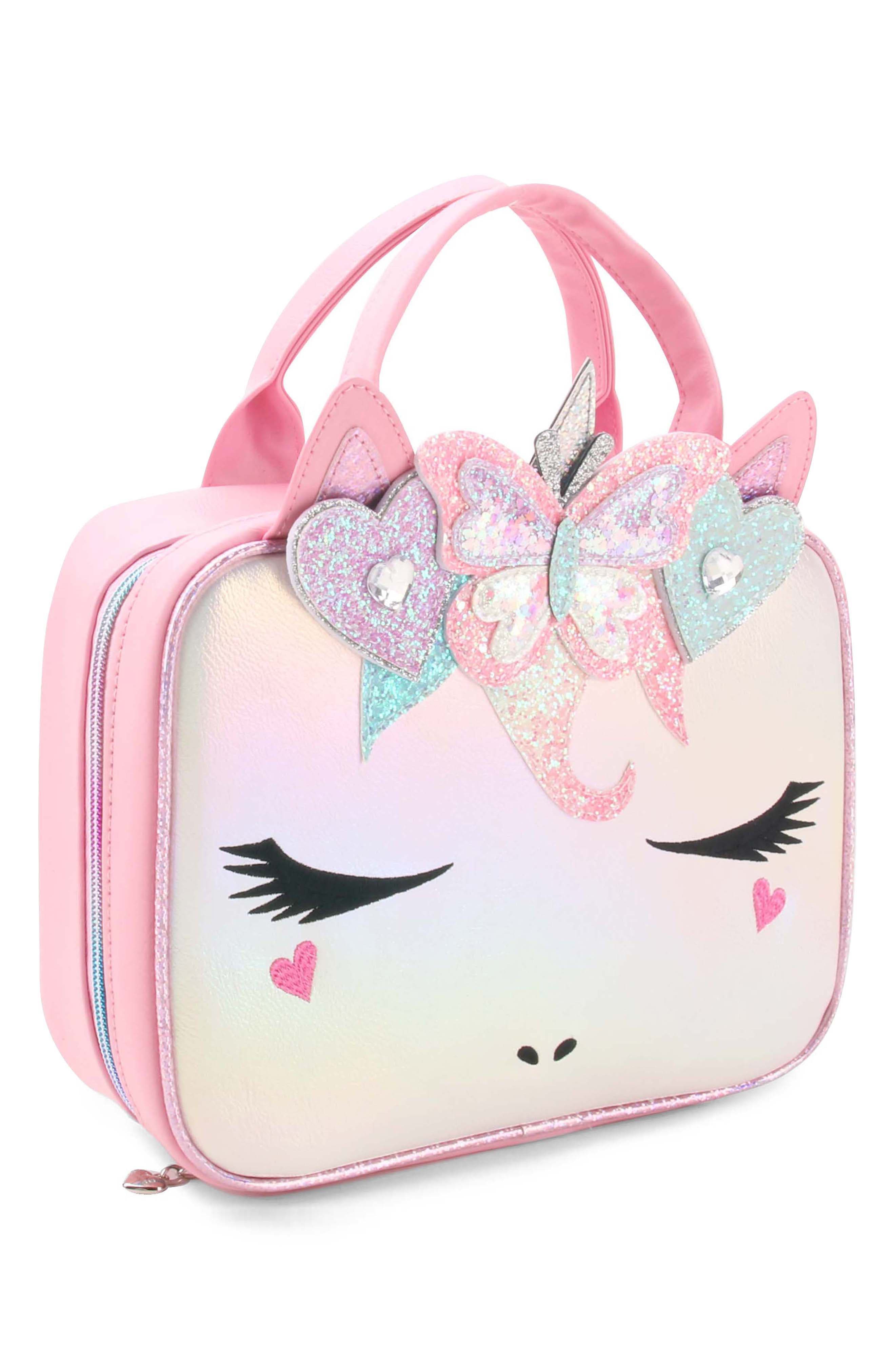 OMG Accessories Kids' Miss Gwen Butterfly Glitter Lunch Bag, Alternate, color, 
