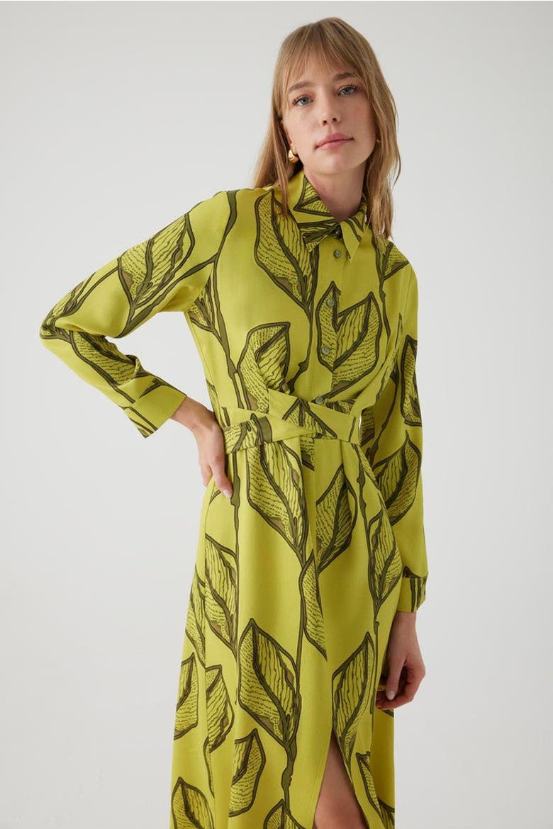 April Midi Shirt Dress, Alternate, color, GREEN