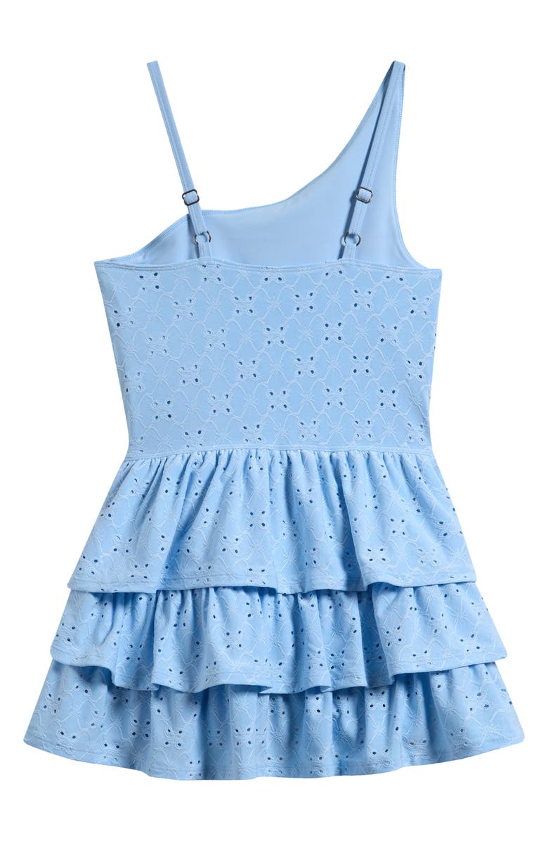 abercrombie kids Kids' Active Eyelet One Shoulder Minidress, Alternate, color, Cerulean