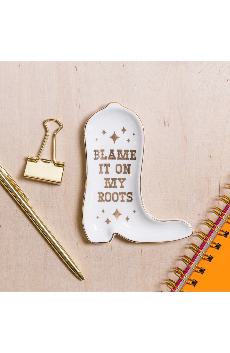 Totalee Gift Blame It On My Roots Trinket Tray Ceramic gold, Alternate, color,