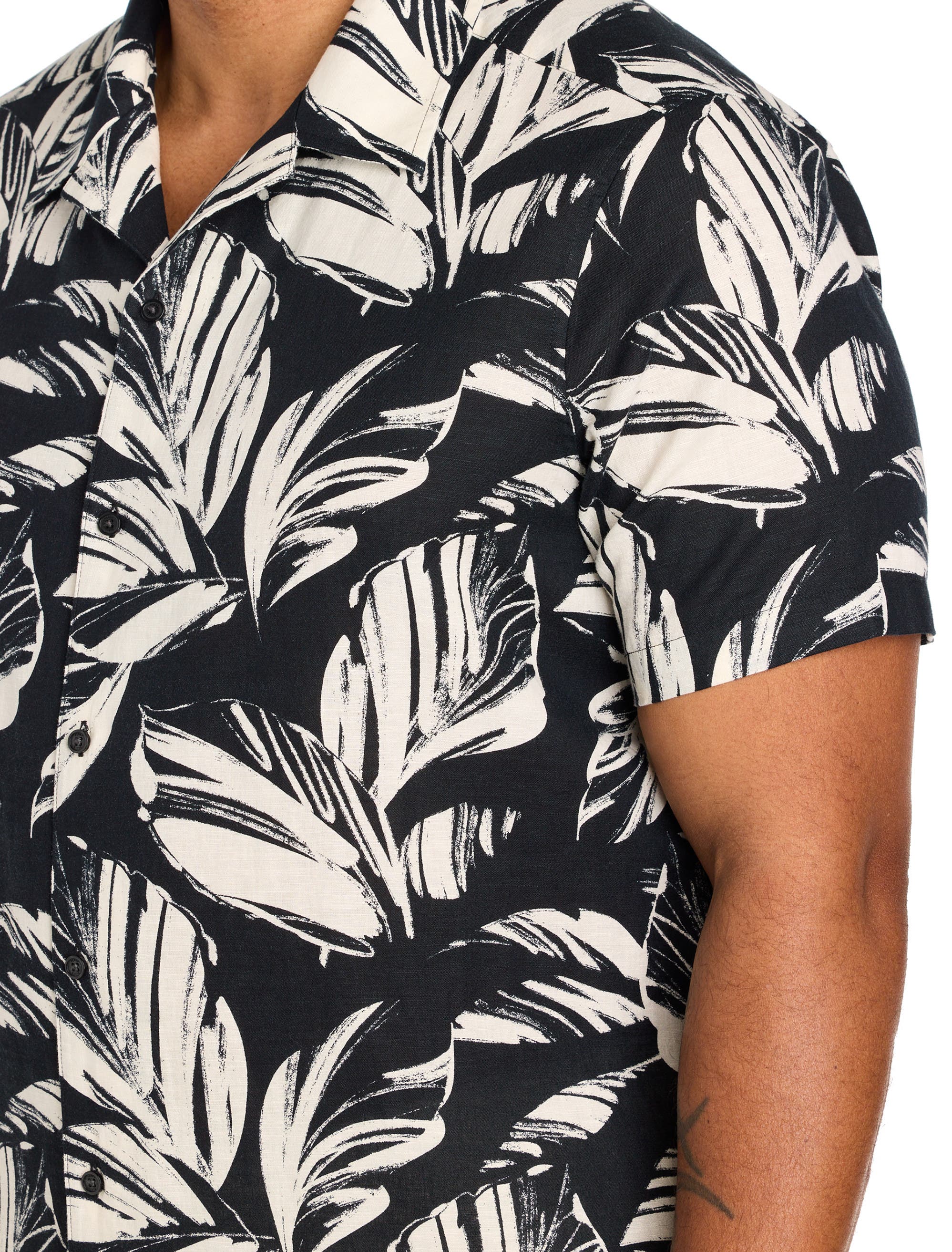 Big & Tall Printed Leaf Camp Shirt - image 2