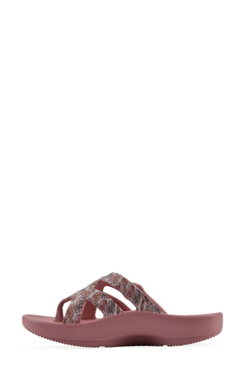 Cliffs By White Mountain Rip Foam Slide Sandal In Blush Floral Print