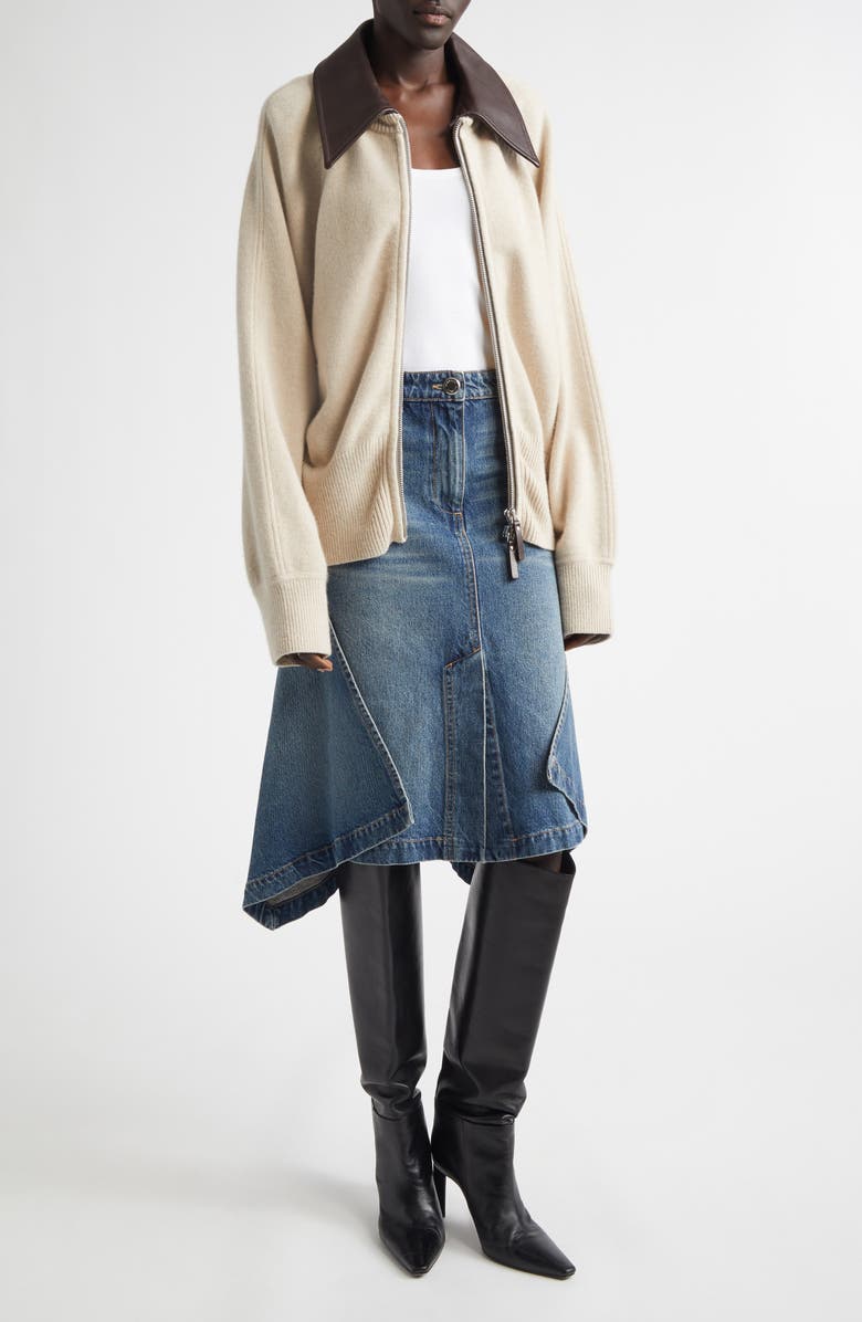 Brandon Maxwell The Frankie Denim Cascade Skirt, Alternate, color, Dakota Wash