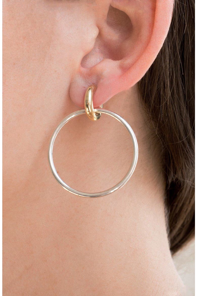 Casseus Hoop Earrings, Alternate, color, SILVER/GOLD