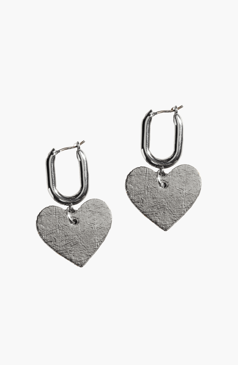 Nickel & Suede Quinn Earrings, Main, color, Vintage Silver