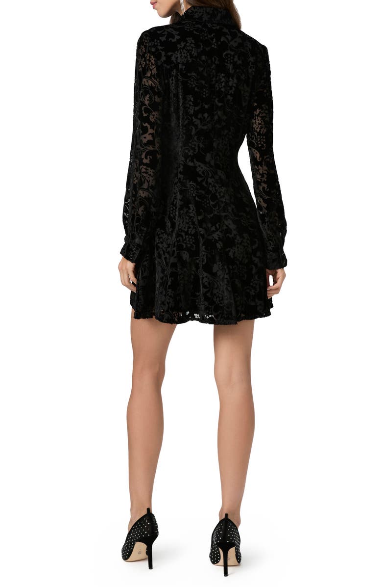 PAIGE Desano Burnout Long Sleeve Shirtdress, Alternate, color, Black