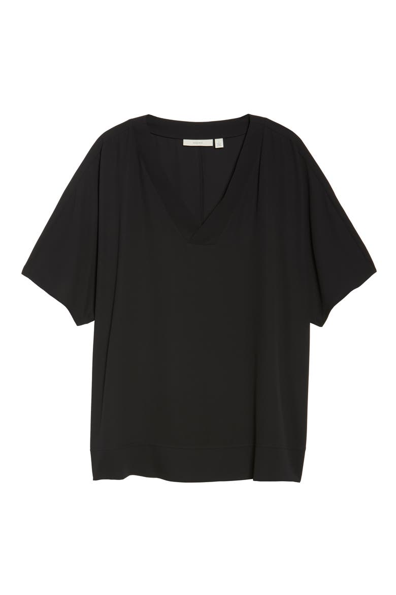 V-Neck Top, Alternate, color, BLACK