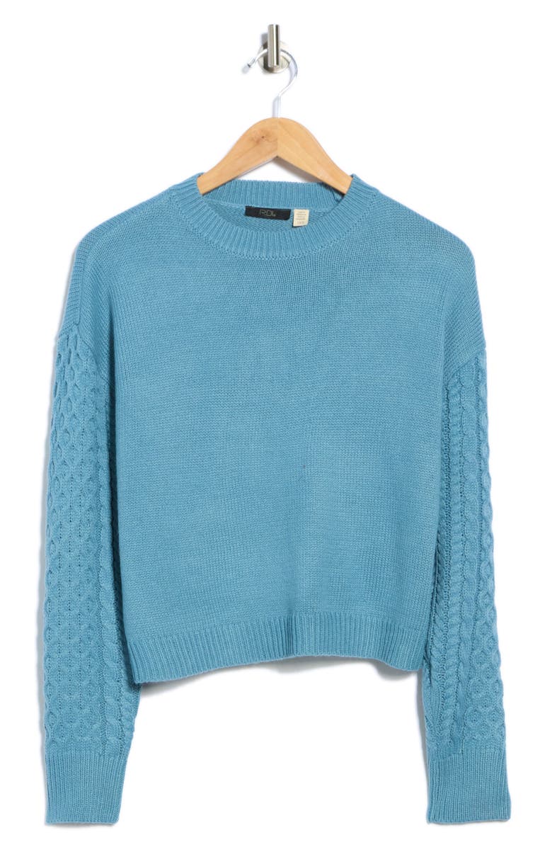 RD Style Arm Stitched Sweater, Alternate, color, Blue Dawn