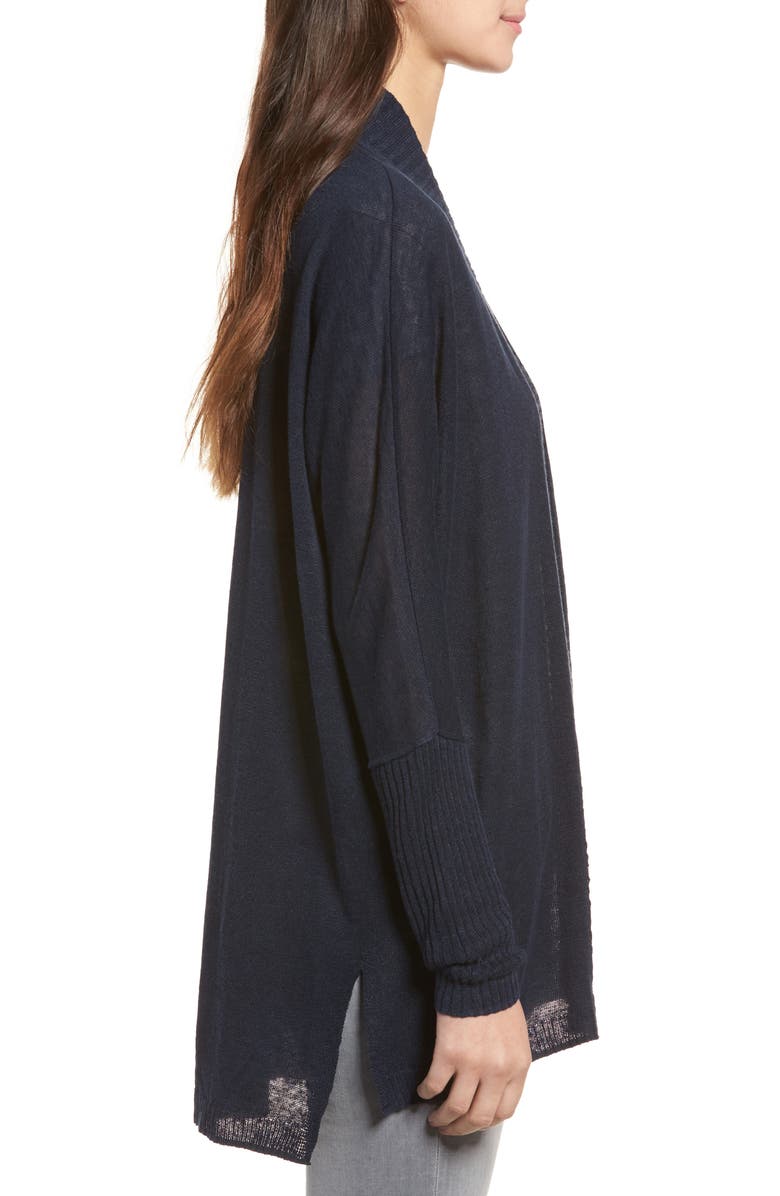 Trouvé Tie Back Linen Blend Cardigan, Alternate, color, 