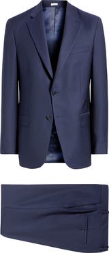 Peter Millar Hartford Classic Fit Navy Textured Check Wool Suit
