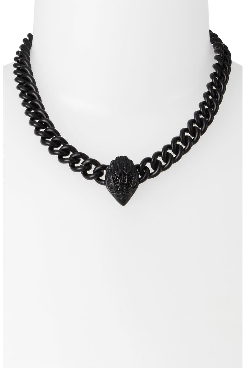 Eagle Collar Necklace, Alternate, color, JET