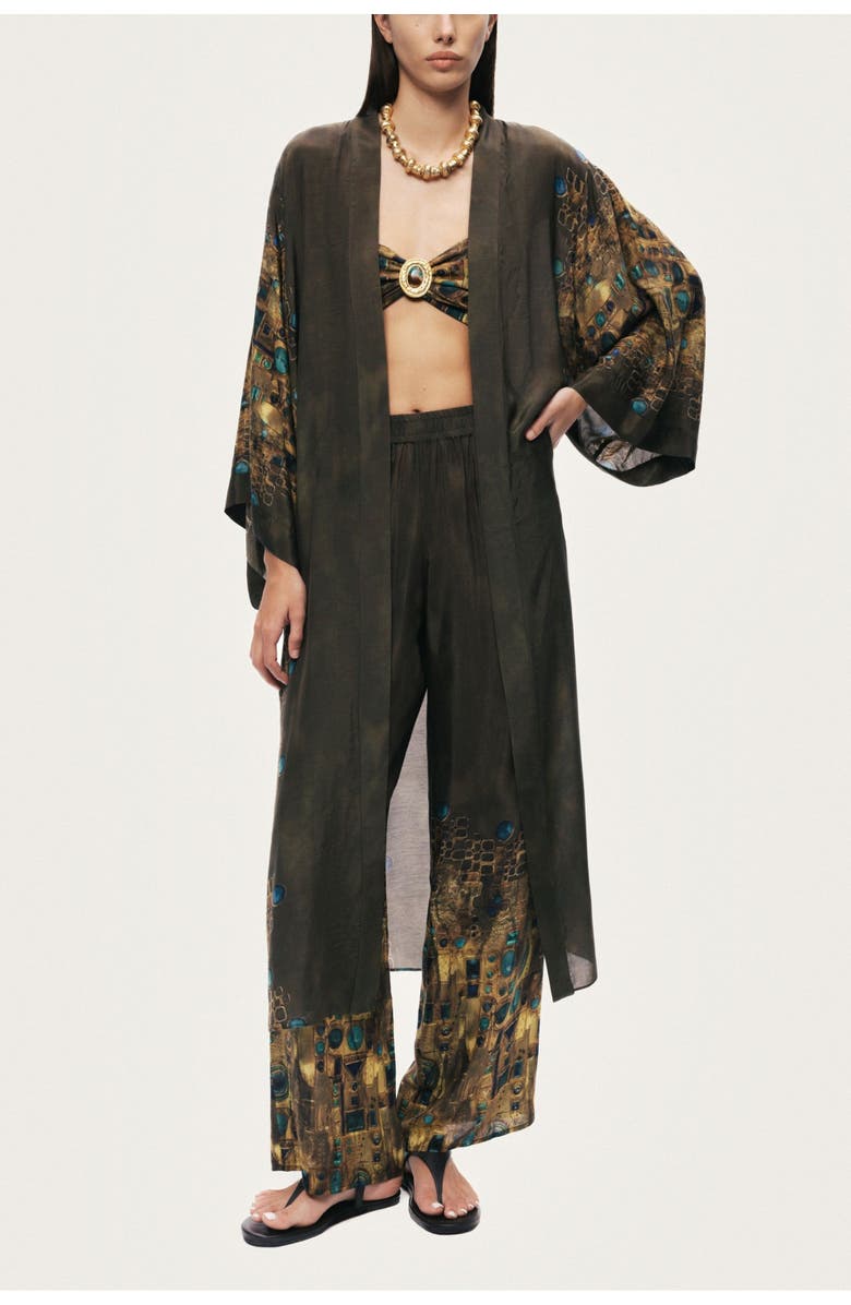 Nocturne Printed Long Robe, Alternate, color, Multi-Colored