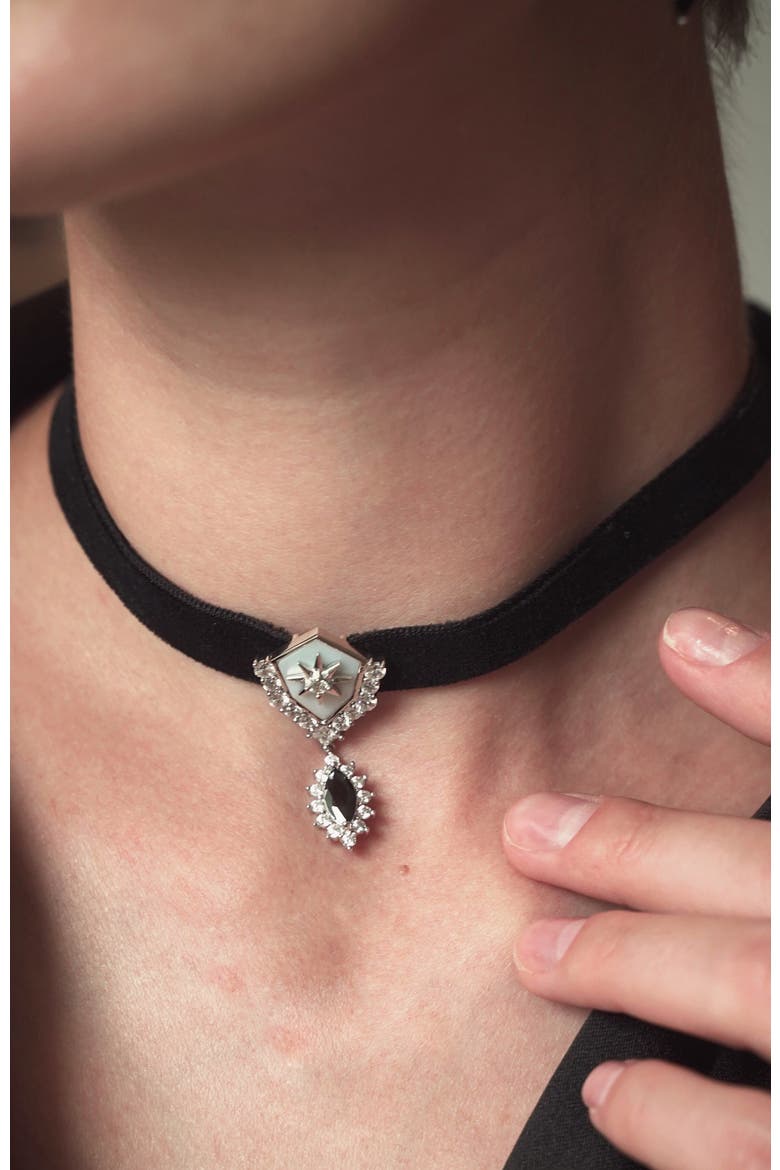 Guardian of the Galaxy Choker, Alternate, color, Black & Sliver&Crystal Clear