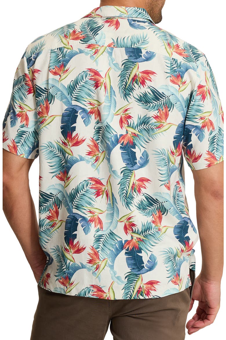 Garden of Hope & Courage Short Sleeve Silk Button-Up Shirt, Alternate, color, CONTINENTAL