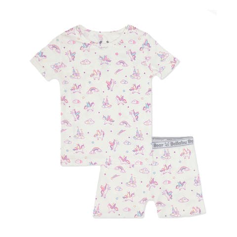 Unicorn Kids 2-Piece Short Sleeve & Shorts Pajama Set