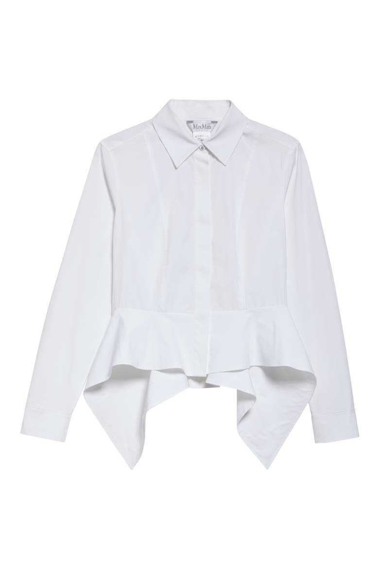Gamma Stretch Cotton Peplum Shirt, Alternate, color, OPTICAL WHITE