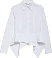 Max Mara Gamma Stretch Cotton Peplum Shirt