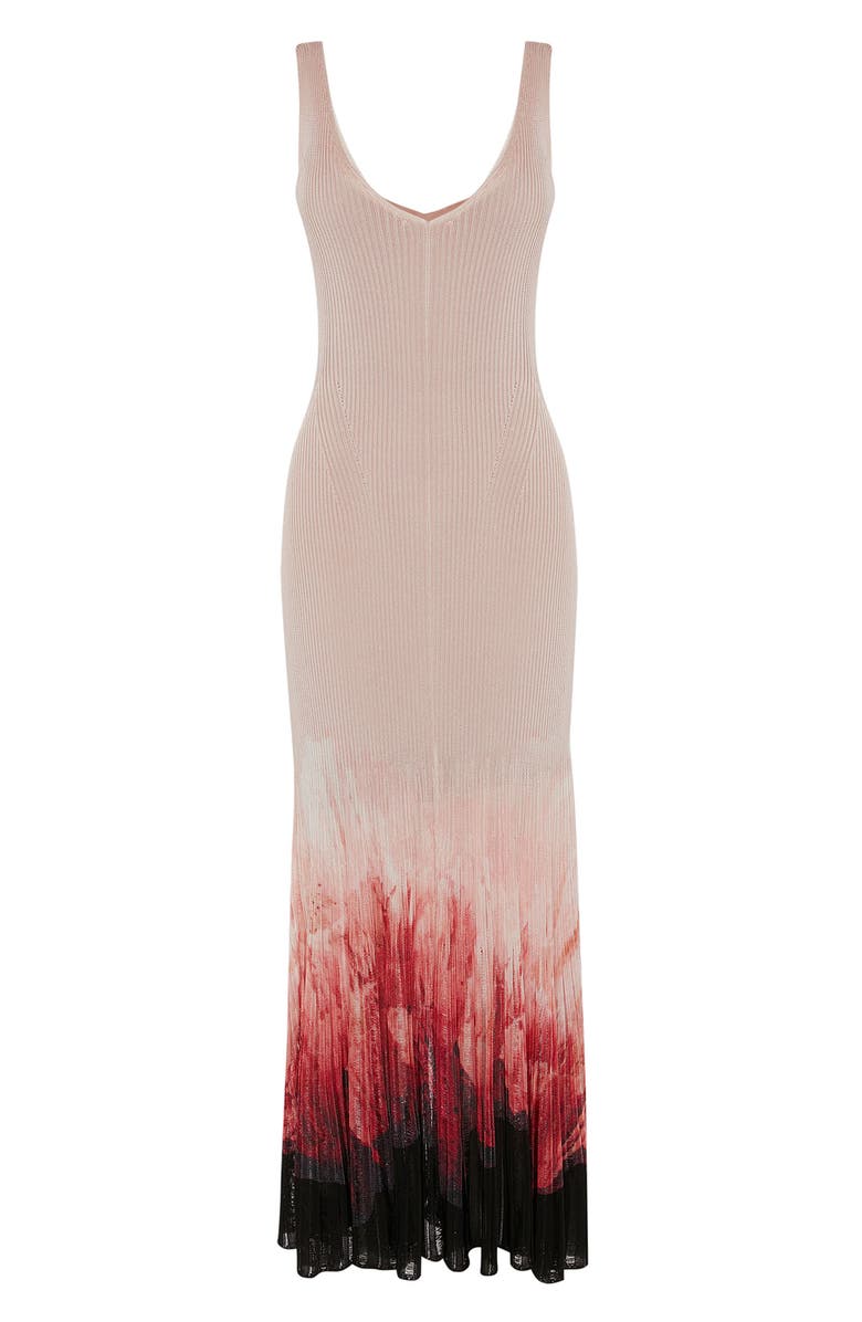 McQueen Anemone Print Rib Sweater Dress, Alternate, color,