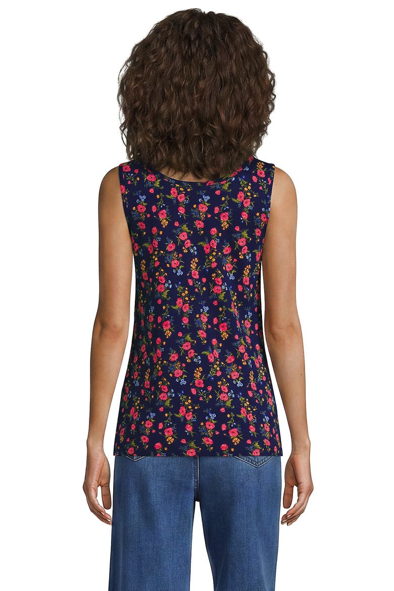 Cotton Tank Top, Alternate, color, Deep Sea Mini Poppy Floral