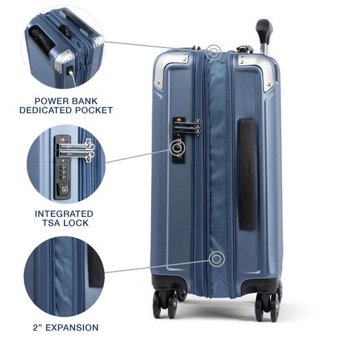 Travelpro Platinum Elite Hardside Expandable Carry-on With Laptop Pocket 21-inch Spinner In Dark Sky Blue