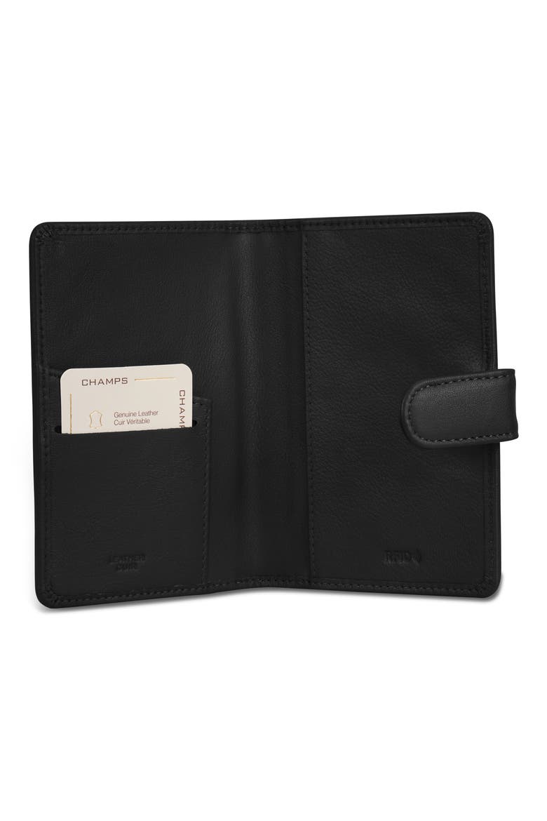 Leather Passport Case, Alternate, color, BLACK