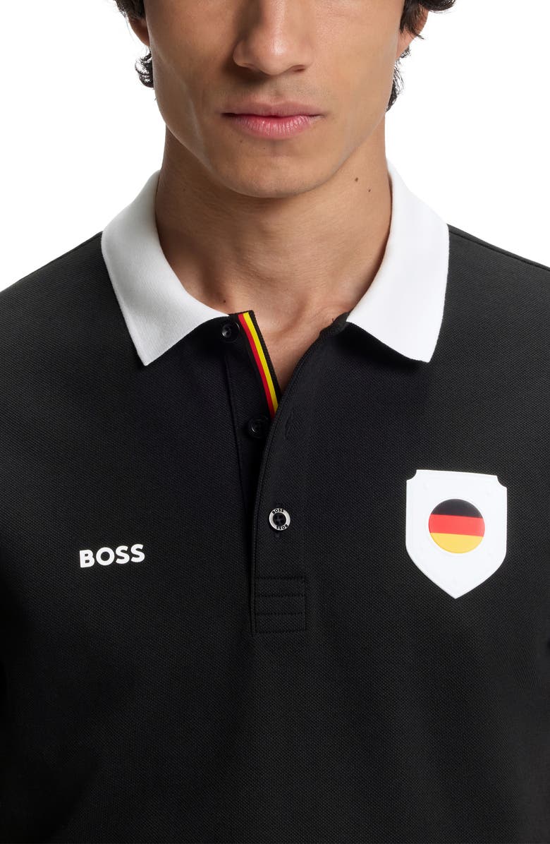 BOSS Lux Paddy Cotton Polo, Alternate, color, Germany/ Black