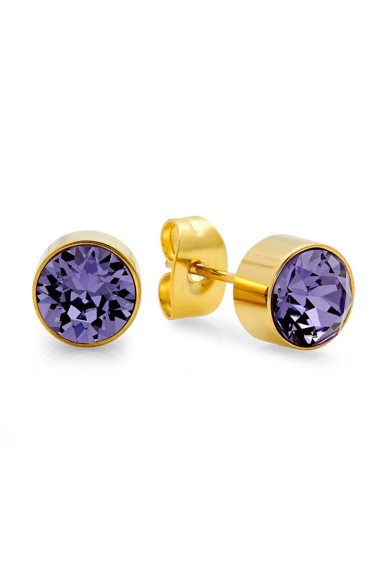 18k Gold Plated Stud Earrings, Main, color, PURPLE