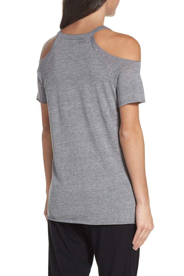 AC/DC Cold Shoulder Lounge Tee, Alternate, color, STREAKY GREY