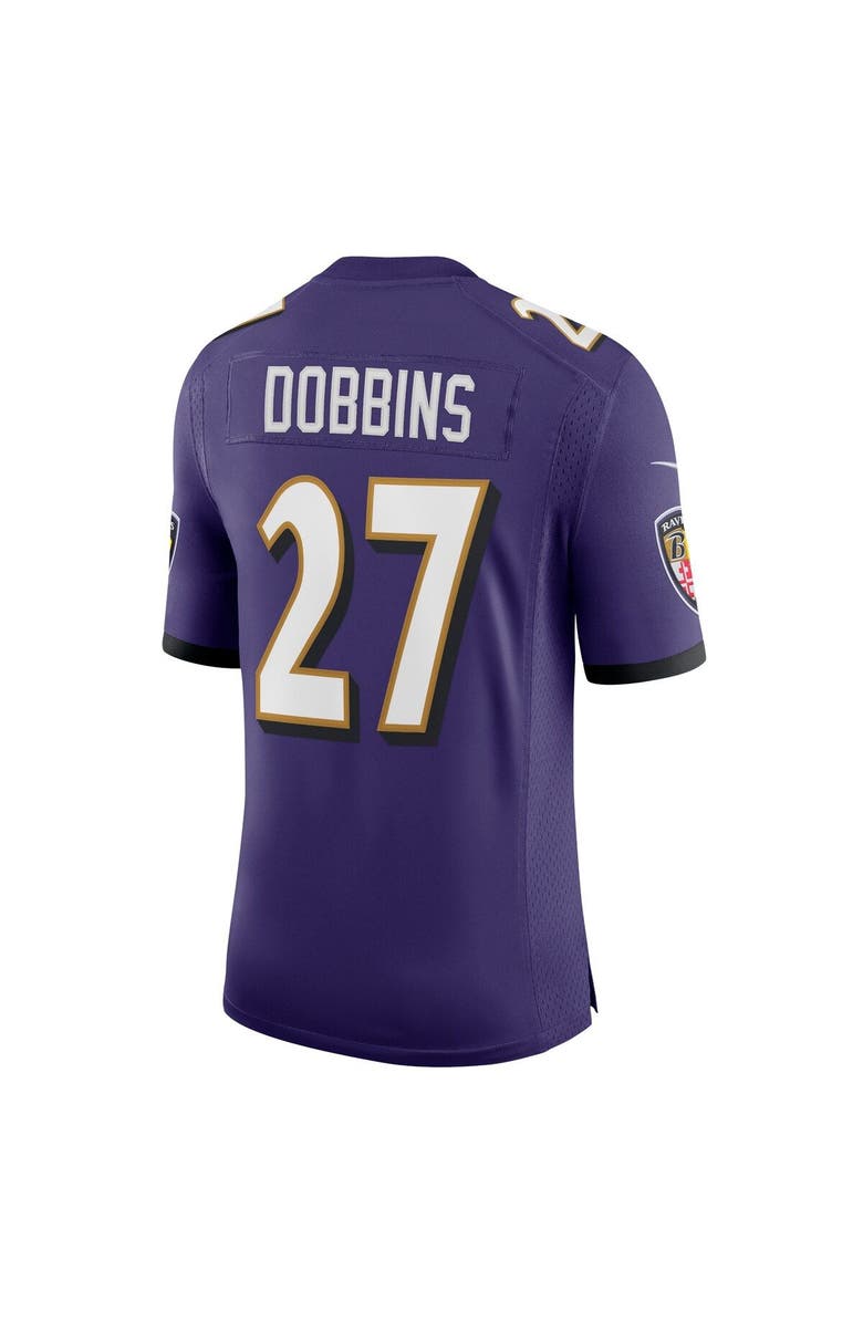 Nike Men's Nike J.K. Dobbins Purple Baltimore Ravens Vapor Limited Jersey, Alternate, color, 