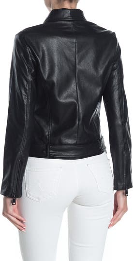 Elodie NWT Moto Black Faux Leather hot Jacket XS