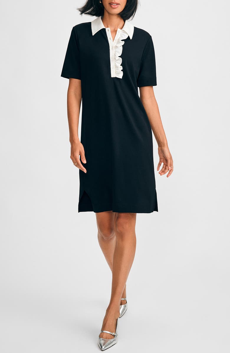 Isaac Mizrahi New York Ruffle Ponte Dress, Main, color, 