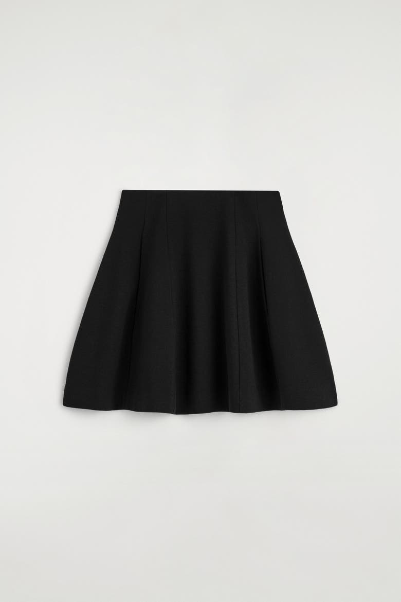 Sculpted Paneled Jersey Mini Skirt, Alternate, color, BLACK