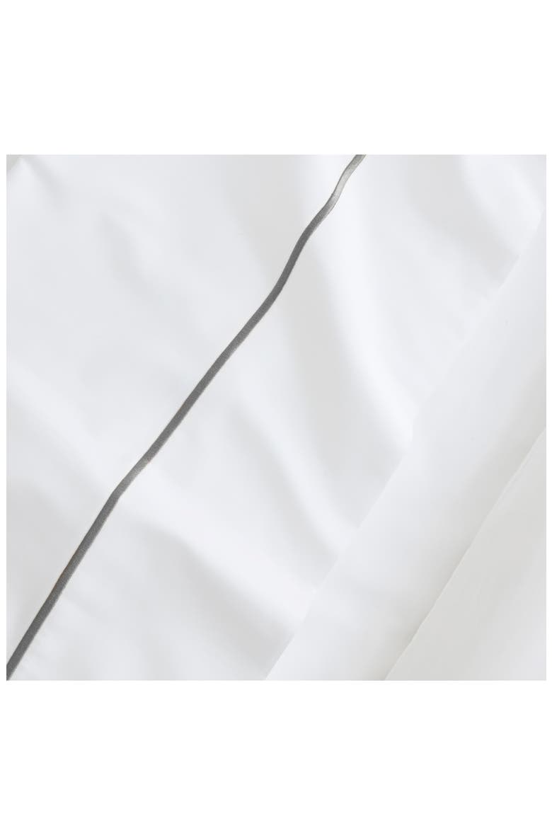 Embroidered 300 Thread Count Organic Cotton Sheet Set, Alternate, color, WHITE/ STONE