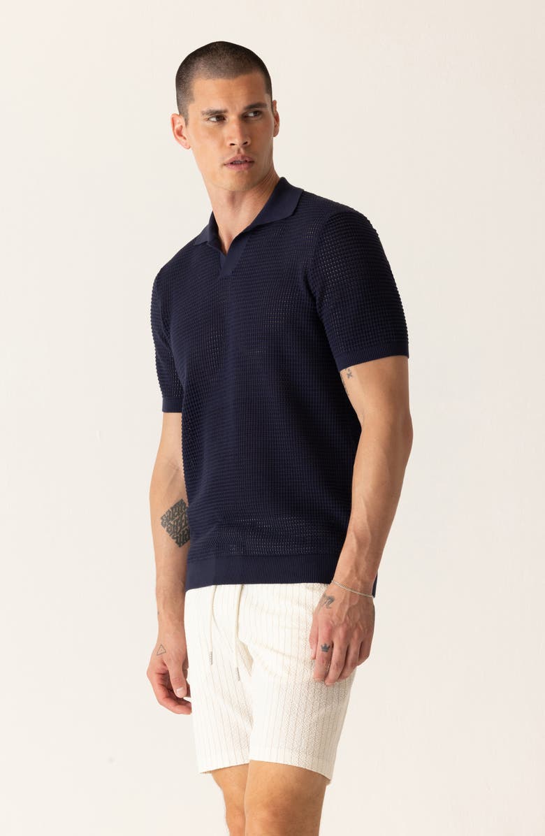 DEKE Modern Open Knit Polo, Alternate, color, Midnight