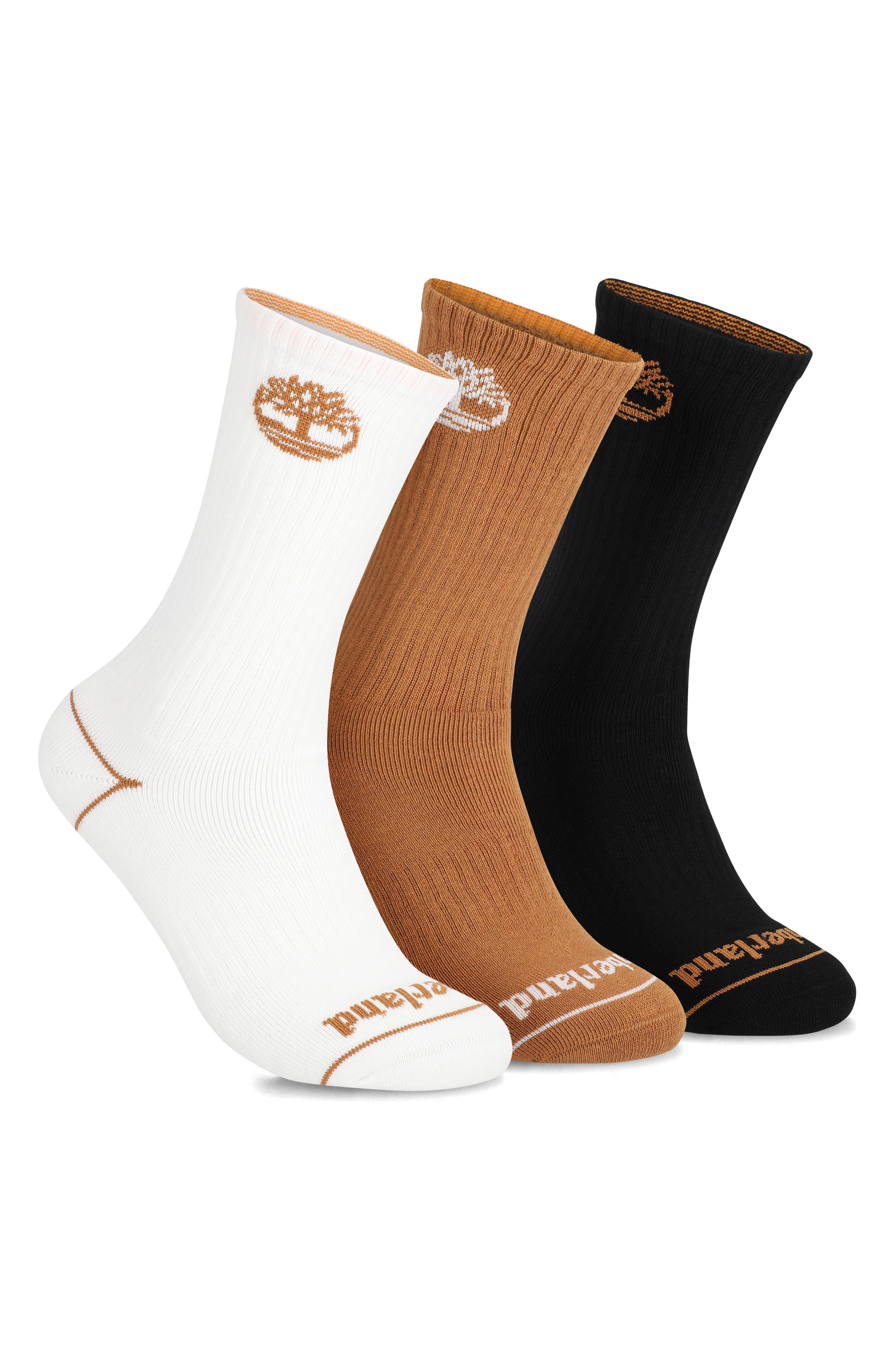 3-Pack Contrast Logo Crew Socks
