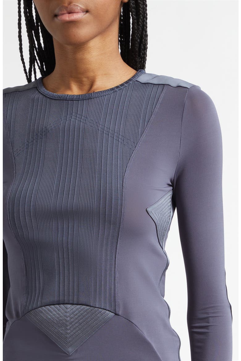 Jersey & Rib Long Sleeve Top, Alternate, color, PETROL