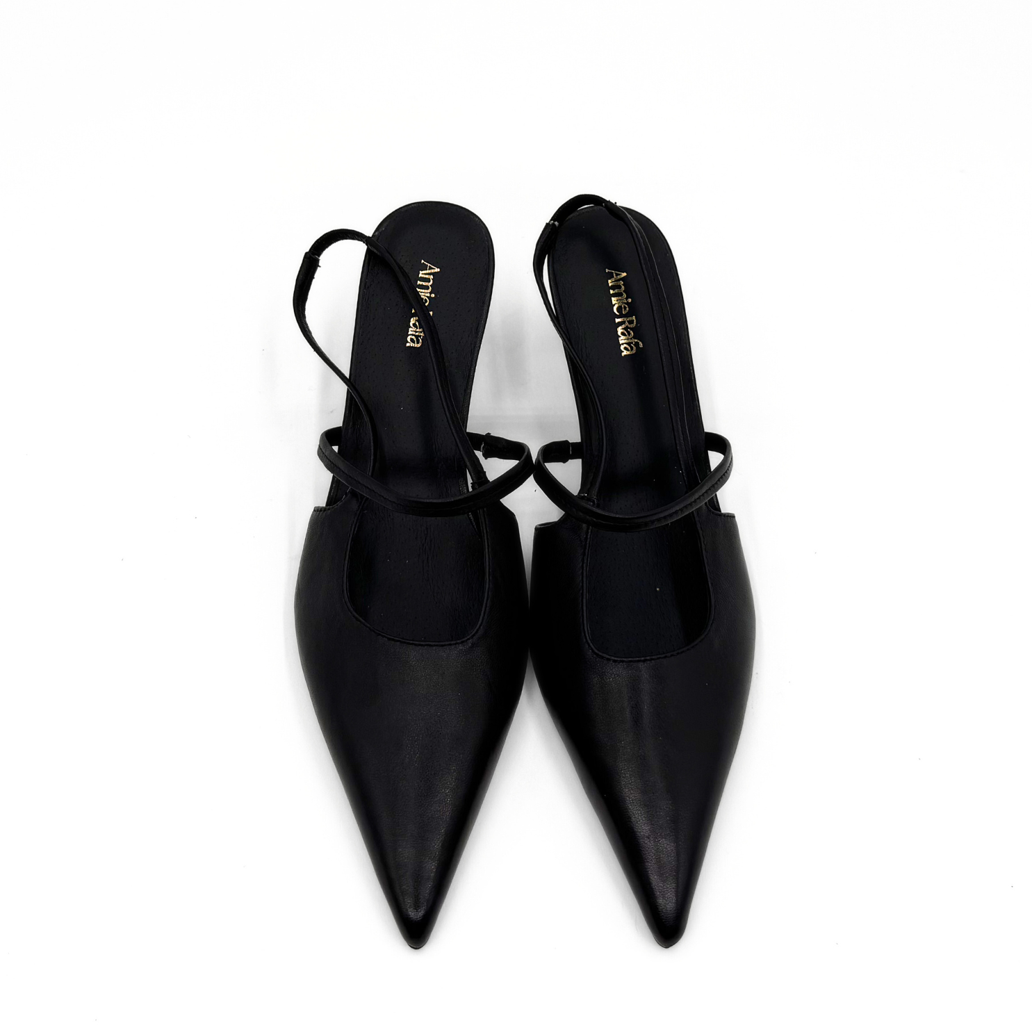 Amie Rafa Connie Slingback Leather Heels, Alternate, color, Black