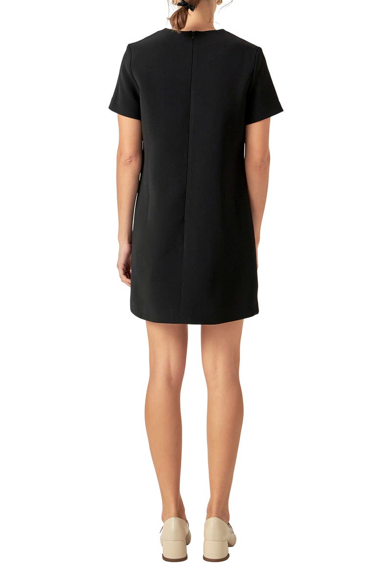 Bow T-Shirt Minidress, Alternate, color, BLACK