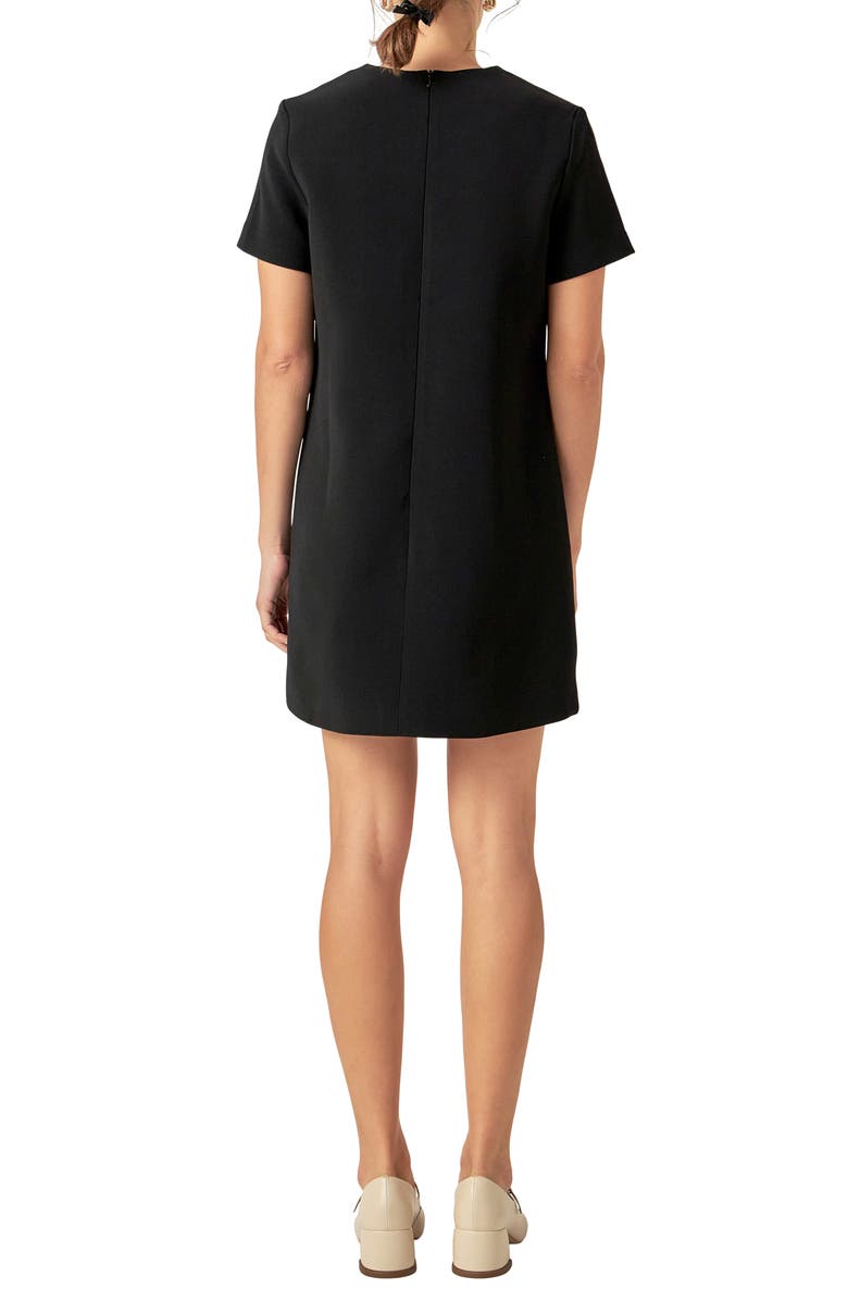 English Factory Bow T-Shirt Minidress, Alternate, color, Black