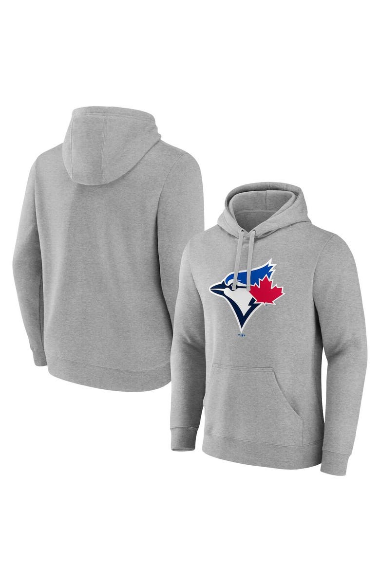 FANATICS Men's Fanatics Branded  Heather Gray Toronto Blue Jays Official Logo Pullover Hoodie, Main, color, 