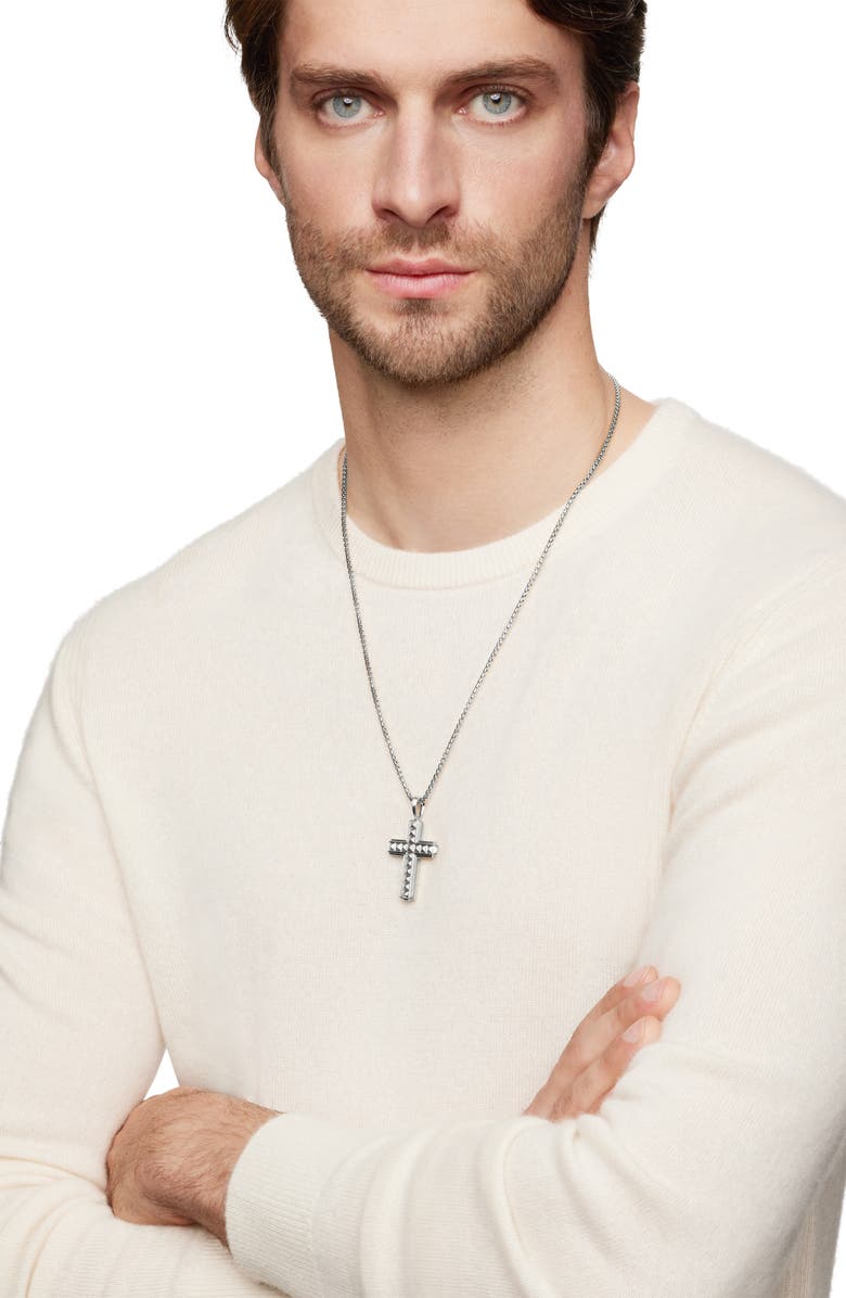 David Yurman Pyramid Cross, Alternate, color, Silver